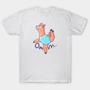 Cute Llama Yoga Om T-Shirt